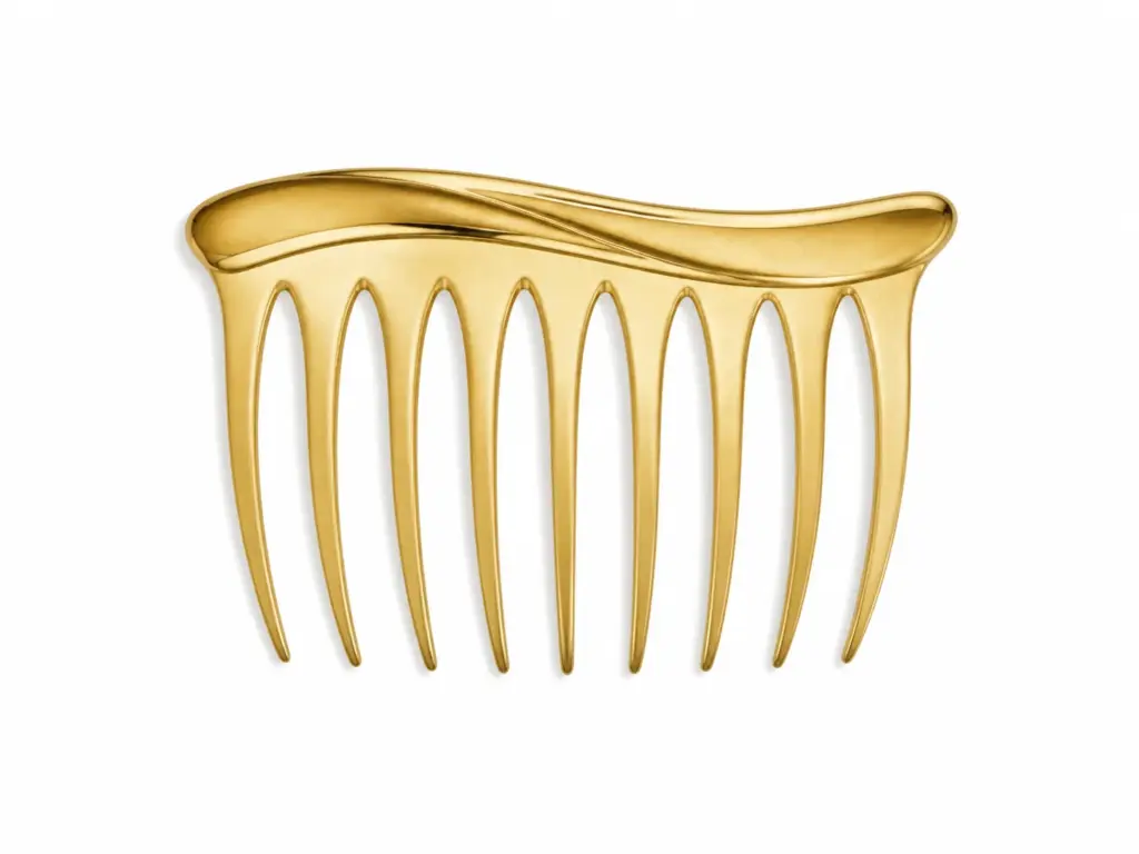 Sculpted Brass Hair Comb