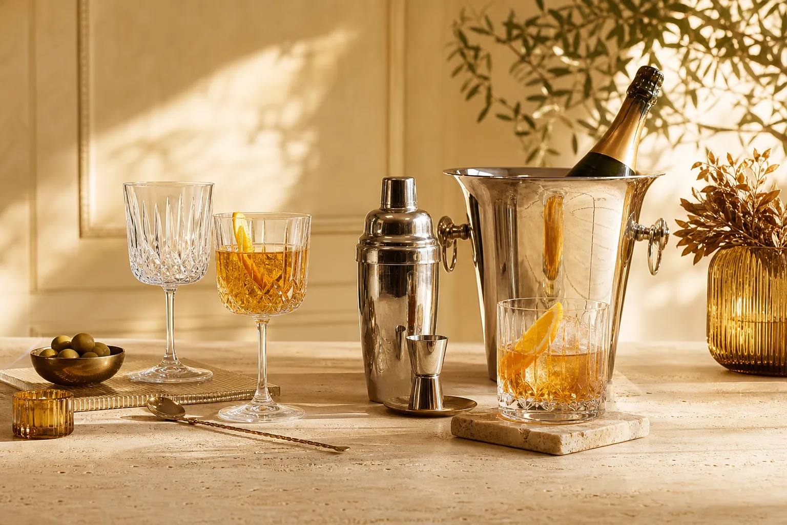 Crystal cocktail shaker