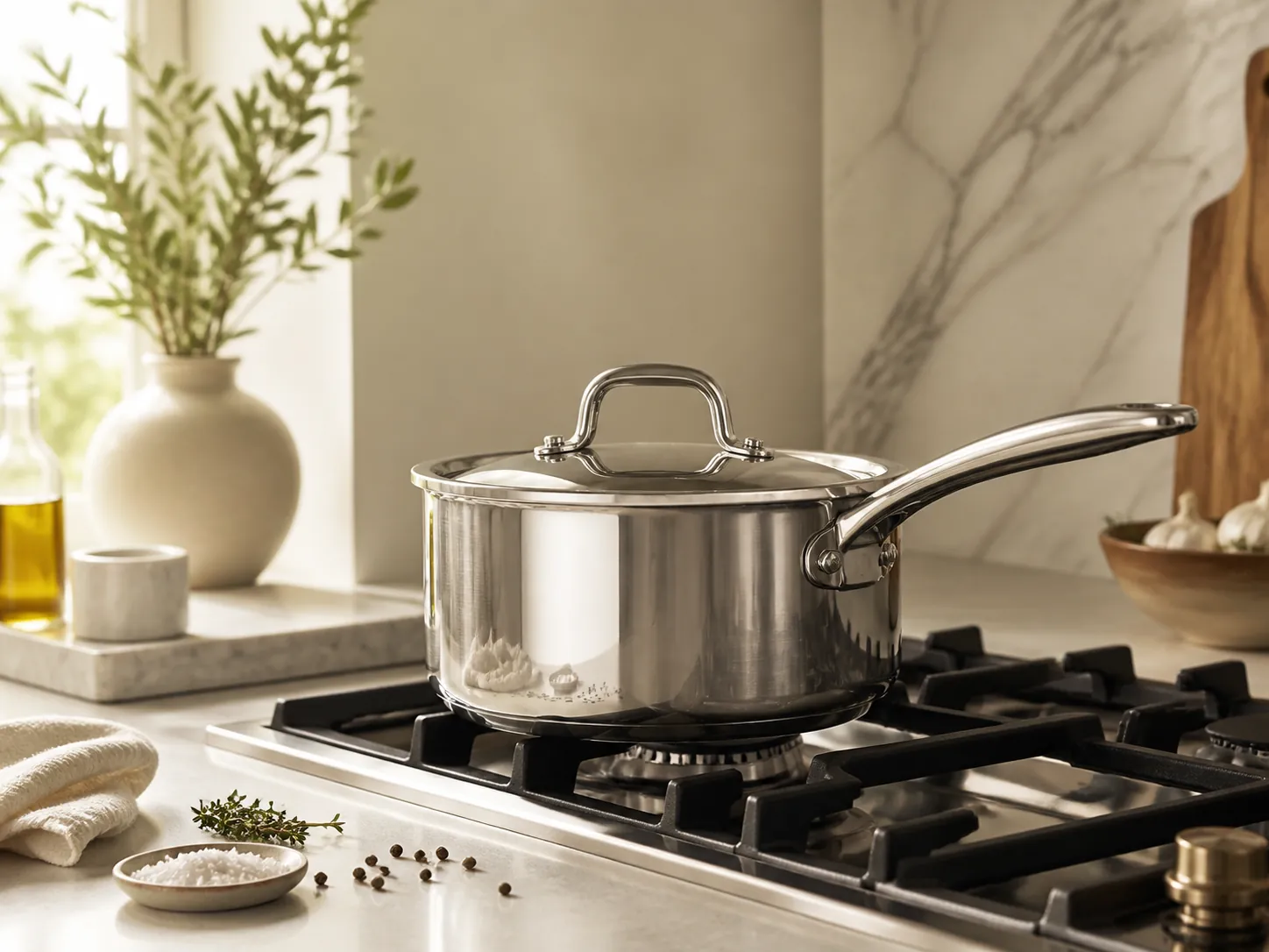 LOUISSANKA saucepan in a refined kitchen