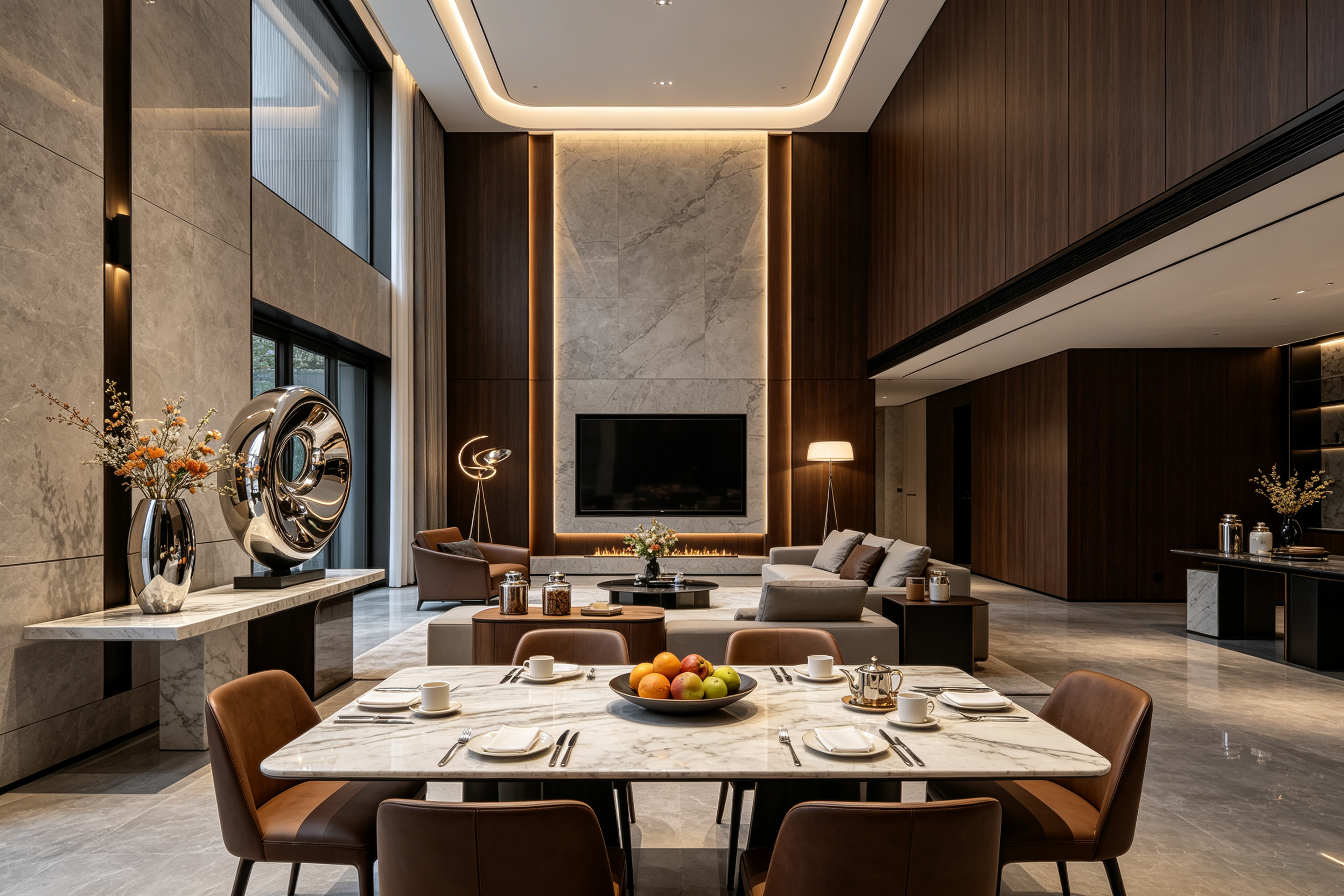 Louissanka stainless steel artware in a private luxury residence