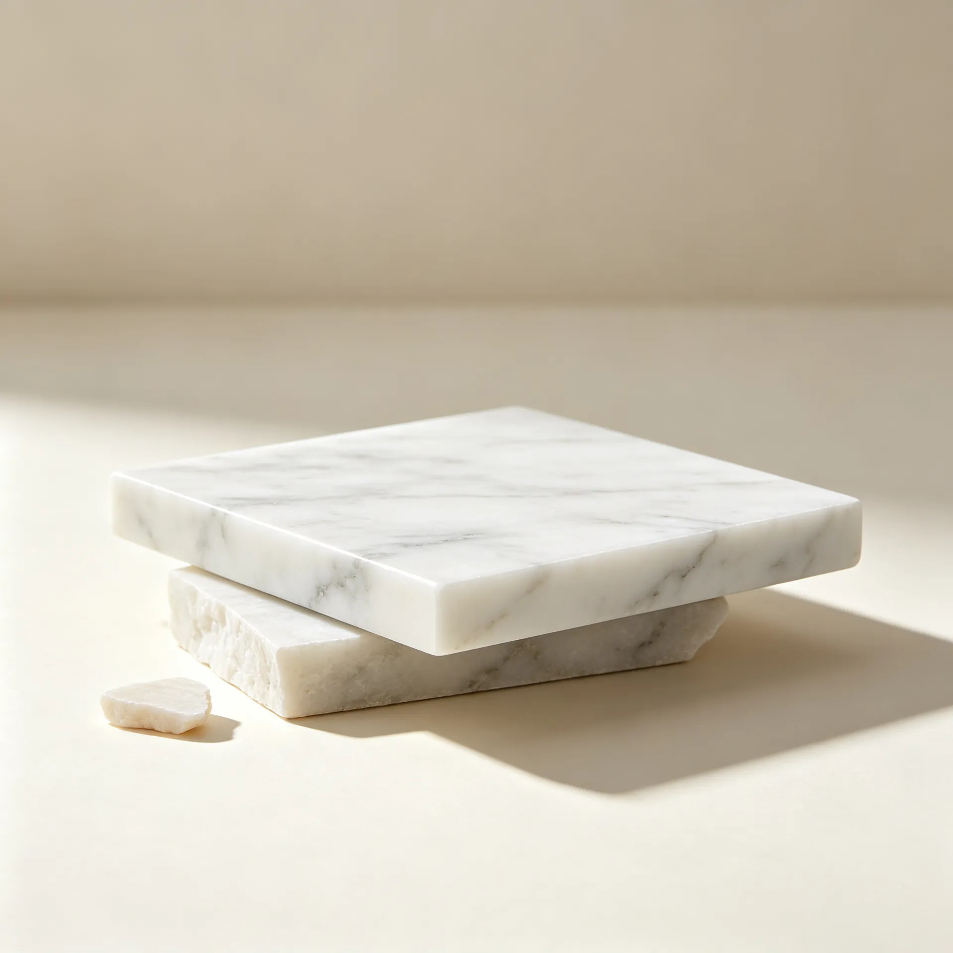 Natural marble slab with unique veining
